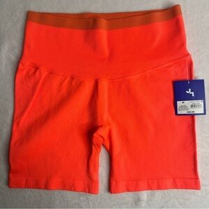 JoyLab Women's Seamless  Neon Orange Bike Shorts Size M